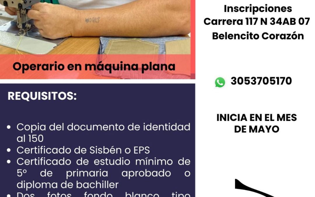 Operario en maquina plana