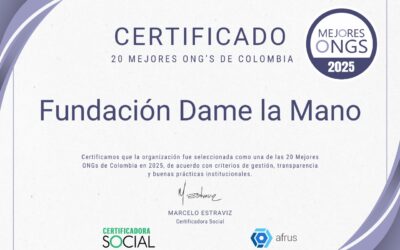 Reconocimiento como una de las 20 mejores ONG´S de Colombia.
